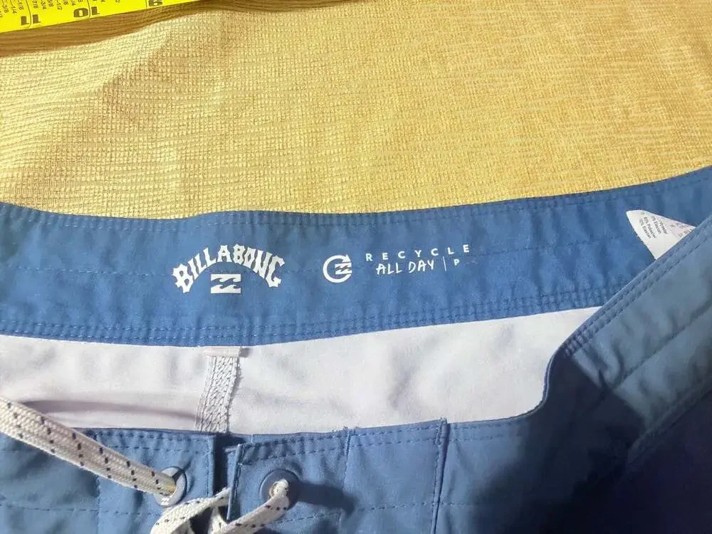 Billabong Recycled All Day Pro Board Shorts, Mens 40, Red & Blue Striped
